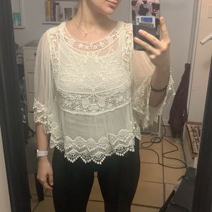 Cream lace blouse